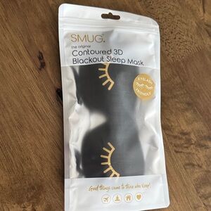 SMUG Blackout Sleep Mask with Gold Eyelash Design